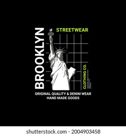 Brooklyn writing design, suitable for screen printing t-shirts, clothes, jackets and others