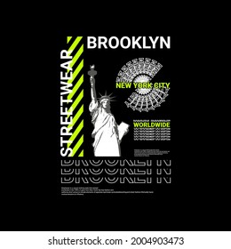 Brooklyn writing design, suitable for screen printing t-shirts, clothes, jackets and others