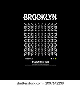 Brooklyn writing design, suitable for screen printing t-shirts, clothes, jackets and others