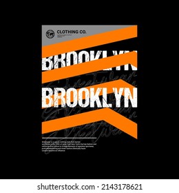 Brooklyn writing design, suitable for screen printing t-shirts, clothes, jackets and others