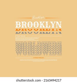 Brooklyn writing design, suitable for screen printing t-shirts, clothes, jackets and others
