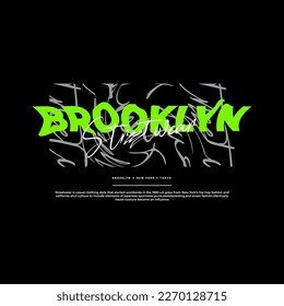 Brooklyn writing design, suitable for screen printing t-shirts, clothes, jackets and others