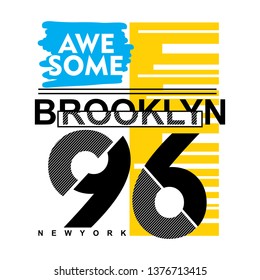 BROOKLYN/AWESOME typography design,vector illustration