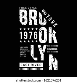 Brooklyn,bridge typography design for t shirt, Vector illustration