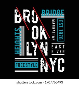 brooklyn-bridge typography design for t shirt,vector illustration