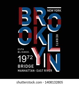 brooklyn-bridge typography design tee t-shirt, Vector illustration -Vector