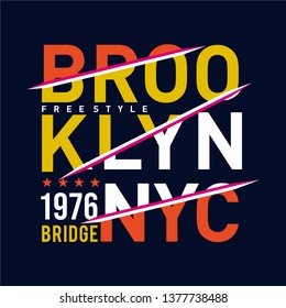 brooklyn-bridge typography design for t-shirt, Vector illustration -Vector