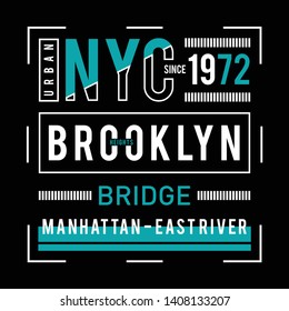 brooklyn-bridge typography design for t-shirt, Vector illustration -Vector