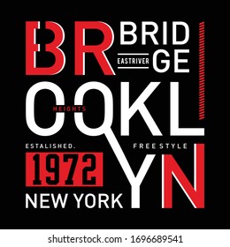 brooklyn-bridge typography design for t-shirt, Vector illustration