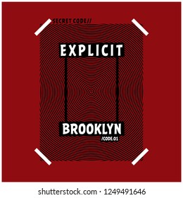 brooklyn/explicit typography design t-shirt,vector illustration