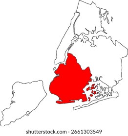 BROOKLYNMAP, NEW YORK STADTPLAN, DER DIE STADTPLAN VON BROOKLYN HERVORHEBT, NEW YORK STADTPLAN, DER BROOKLYN HERVORHEBT	
