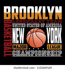 Brooklyn,new york basketball,images design vector illustration for t shirt