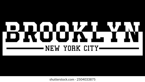 BROOKLYN, NUEVA CIUDAD DE YORK, varsity, gráfico de eslogan para camiseta, Vector