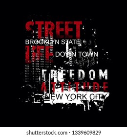 brooklyn,new york street life tee element graphic t shirt print vector illustration design