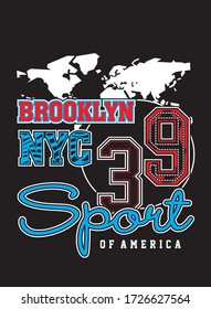 Brooklyn,New York typograhy design can use in tee shirt ,clothes and apparel.vector eps10