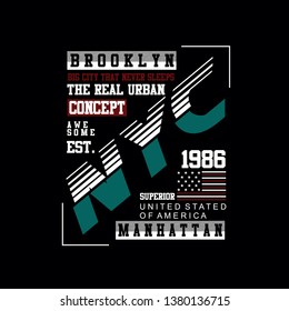 Brooklyn,new york,lettering tee element vintage graphic t shirt print vector typography illustration design