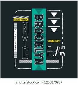 BROOKLYN/NYC typography design t shirt,vector illustration