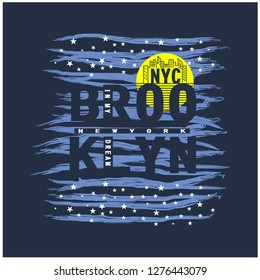 BROOKLYN/NYC typography design t shirt,vector illustration