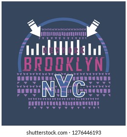 BROOKLYN/NYC typography design t shirt,vector illustration