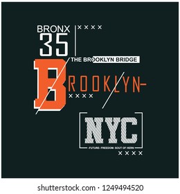 brooklyn/nyc typography design t-shirt,vector illustration