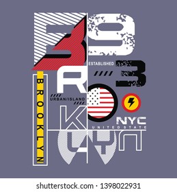 BROOKLYN/NYC typography design for t-shirt,vector illustration