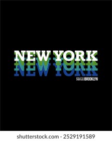  Brooklyn, NYC , design gráfico tipográfico, para impressões de camisetas, ilustração vetorial