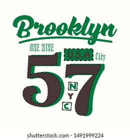 BROOKLYN/NYC/USA/CITY typography design for tshirt vector illustration