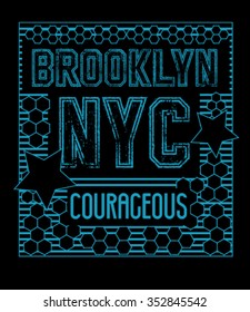 Brooklyn.NYC.varsity sport style.vector