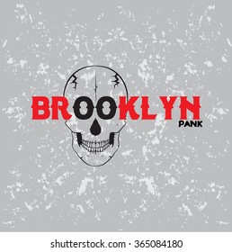 Brooklyn,skull, Vector illustration
