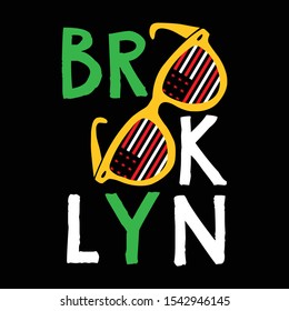 BROOKLYN/USA/ Typography design for tshirt illustration vector