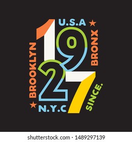 BROOKLYN/USA/NYC typograhy design for tshirt vector illustration