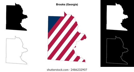 Brooks County (Georgia) outline map set