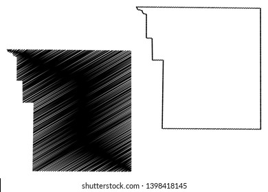 Brooks County, Texas (Counties in Texas, United States of America,USA, U.S., US) map vector illustration, scribble sketch Brooks map