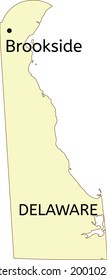Brookside census-designated place location on Delaware state map