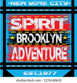 brookyn slogan tee typography graphic for print t shirt illustration vector