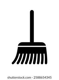 Broom black icon, isolated on white background. Vector illustration.