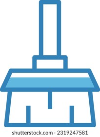 Broom Blue Icon, Vector Icon
