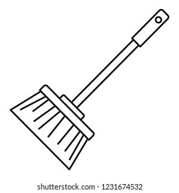 Broom brush icon. Outline broom brush vector icon for web design isolated on white background