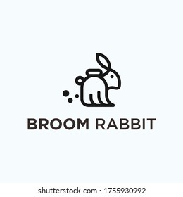 broom bunny logo. rabbit logo
