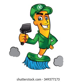Broom cartoon Broom man