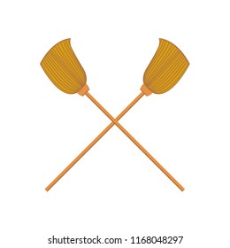 broom cartoon vector. symbol. logo.
