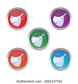broom circle icon design template