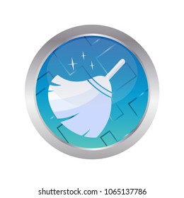 broom circle icon design template