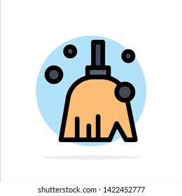 Broom, Clean, Cleaning, Sweep Abstract Circle Background Flat color Icon