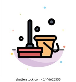 Broom, Clean, Cleaning, Sweep Abstract Flat Color Icon Template