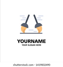 Broom, Clean, Cleaning, Sweep Business Logo Template. Flat Color