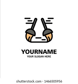 Broom, Clean, Cleaning, Sweep Business Logo Template. Flat Color. Vector Icon Template background