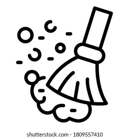 Broom clean disinfection icon. Outline broom clean disinfection vector icon for web design isolated on white background