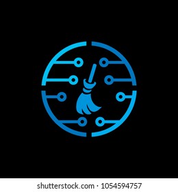 broom for clean logo