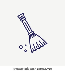 Broom Cleaner Outline Vector Icon